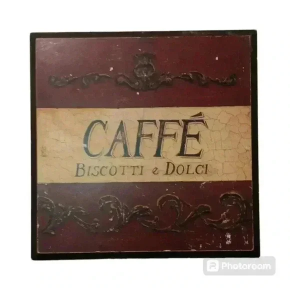 Beautiful Arnie Fisk Caffe Biscotti & Dolci Wooden Plaque Print - Picture 4 of 8